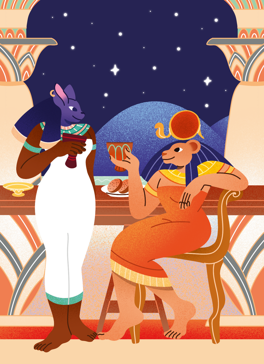 Bastet et Sekhmet, les gardiennes - Mini puzzle 99 pièces